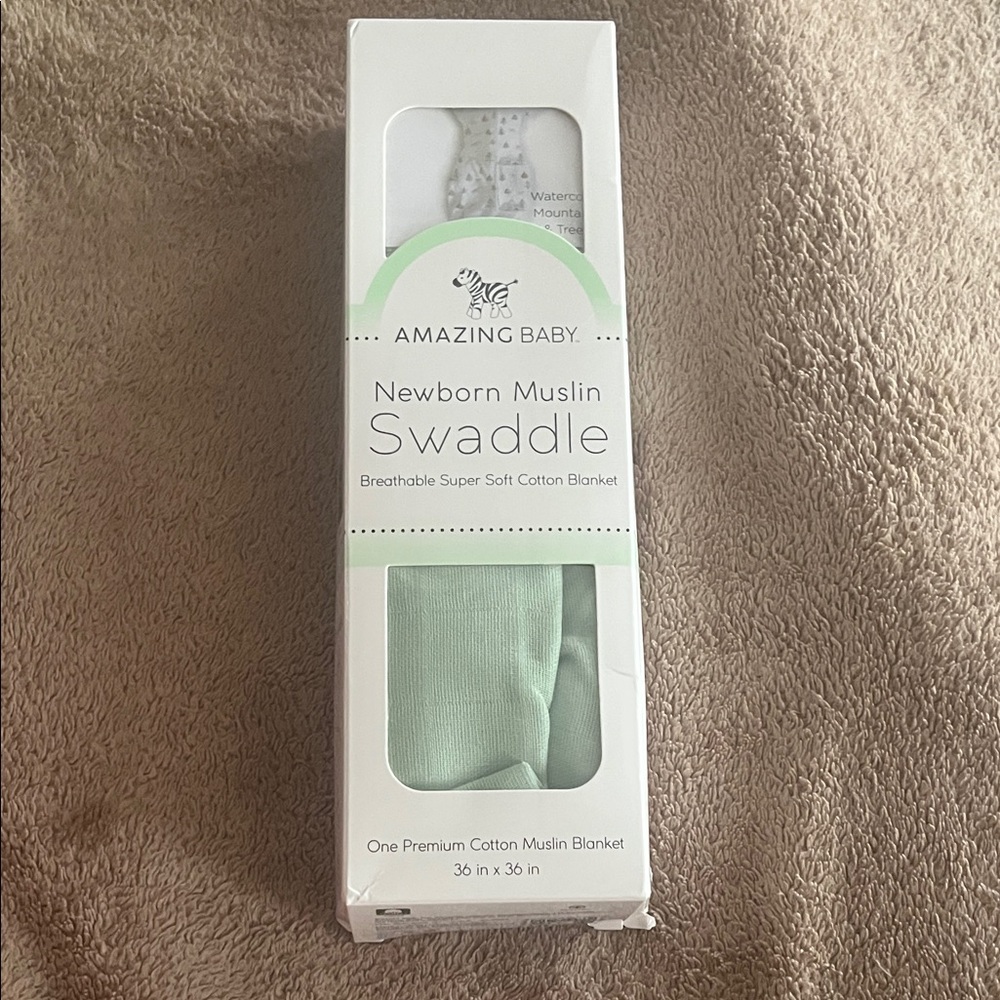 Newborn Muslin Swaddle - Mint Green